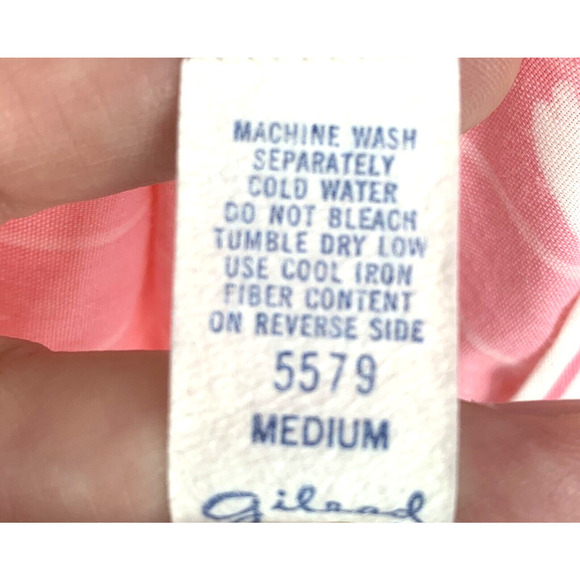 Vintage Gilead Sz M Pink Mixed Print Sleeveless House Patio Lounge Dress Gown - Picture 4 of 7